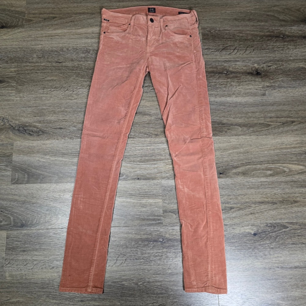 Citizens Of Humanity Coral Pink Corduroy Skinny Trousers